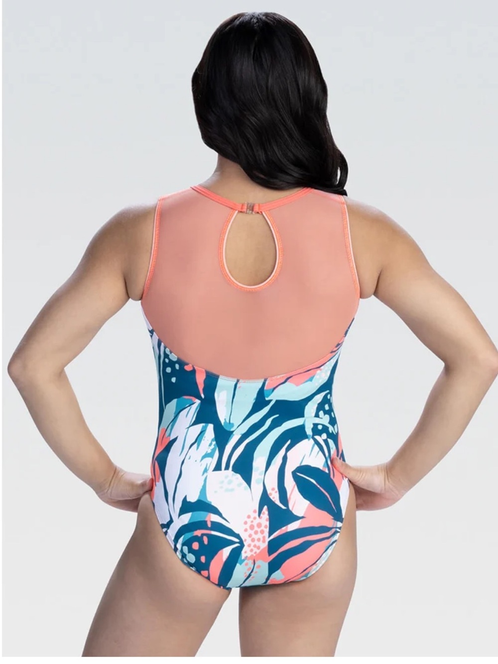 GK Elite Suni Lee Grounded Growth Gymnastic
Peach Floral Tank Leotard CM - Picture 14 of 14